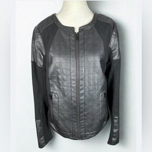 Larry Levine Black Faux Leather Jacket Size M